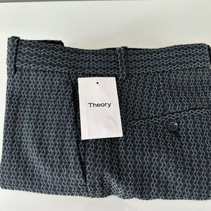 Theory Black and Blue Patterned Pants